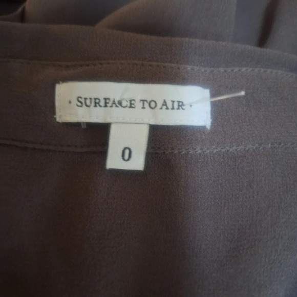 Surface to  air sheer short sleeve hidden button 100% silk top SZ M - Picture 6 of 7